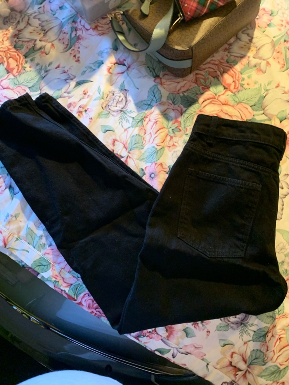 PrettyLittleThing Black Straight Leg Jeans Size 4
